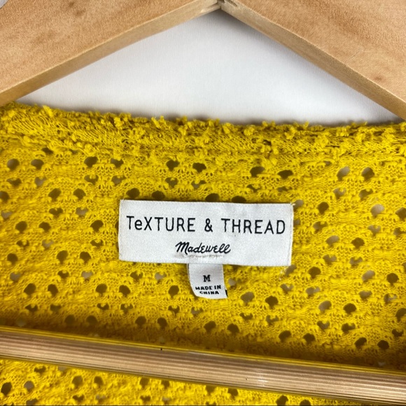 MADEWELL Mustard Texture and Thread Butterly Sleeve Top - Picture 5 of 7
